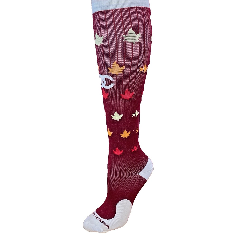 Pro Compression Marathon Burgundy Maple OTC Compression Knee Socks S/M
